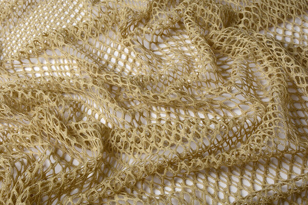 Jersey Gaze Tissu Paillettes Clair Or