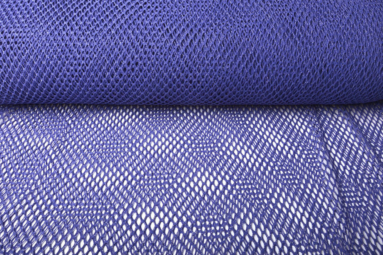 Jersey Rete Tessuto Glitter Viola Blu Jersey Rete Tessuto Glitter Viola Blu
