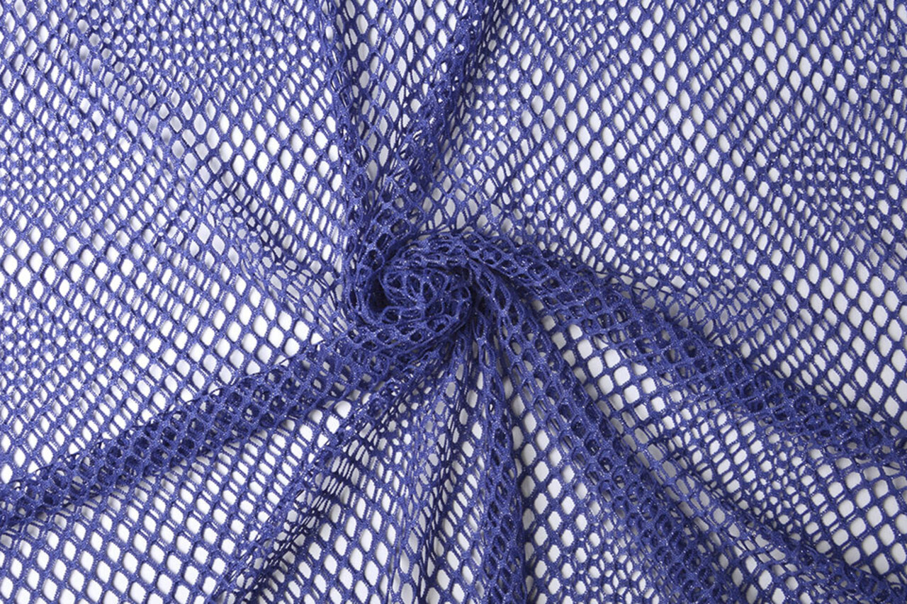 Jersey Rete Tessuto Glitter Viola Blu Jersey Rete Tessuto Glitter Viola Blu