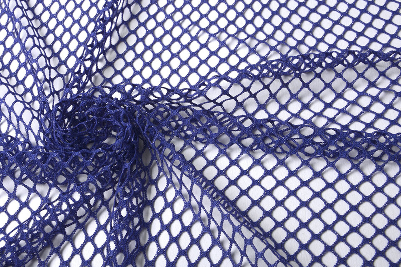 Jersey Gaas Stof Glitter Paars Blauw