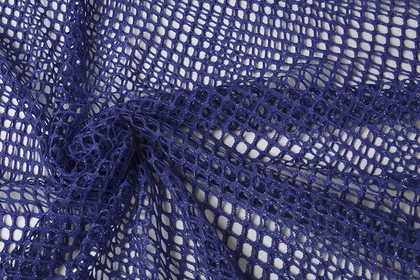 Jersey Rete Tessuto Glitter Viola Blu Jersey Rete Tessuto Glitter Viola Blu