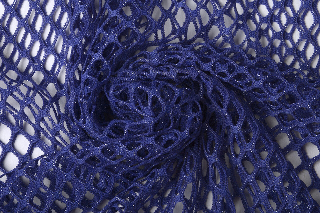 Jersey Gaas Stof Glitter Paars Blauw