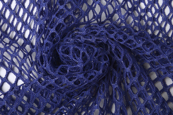 Jersey Gaze Tissu Paillettes Violet Bleu