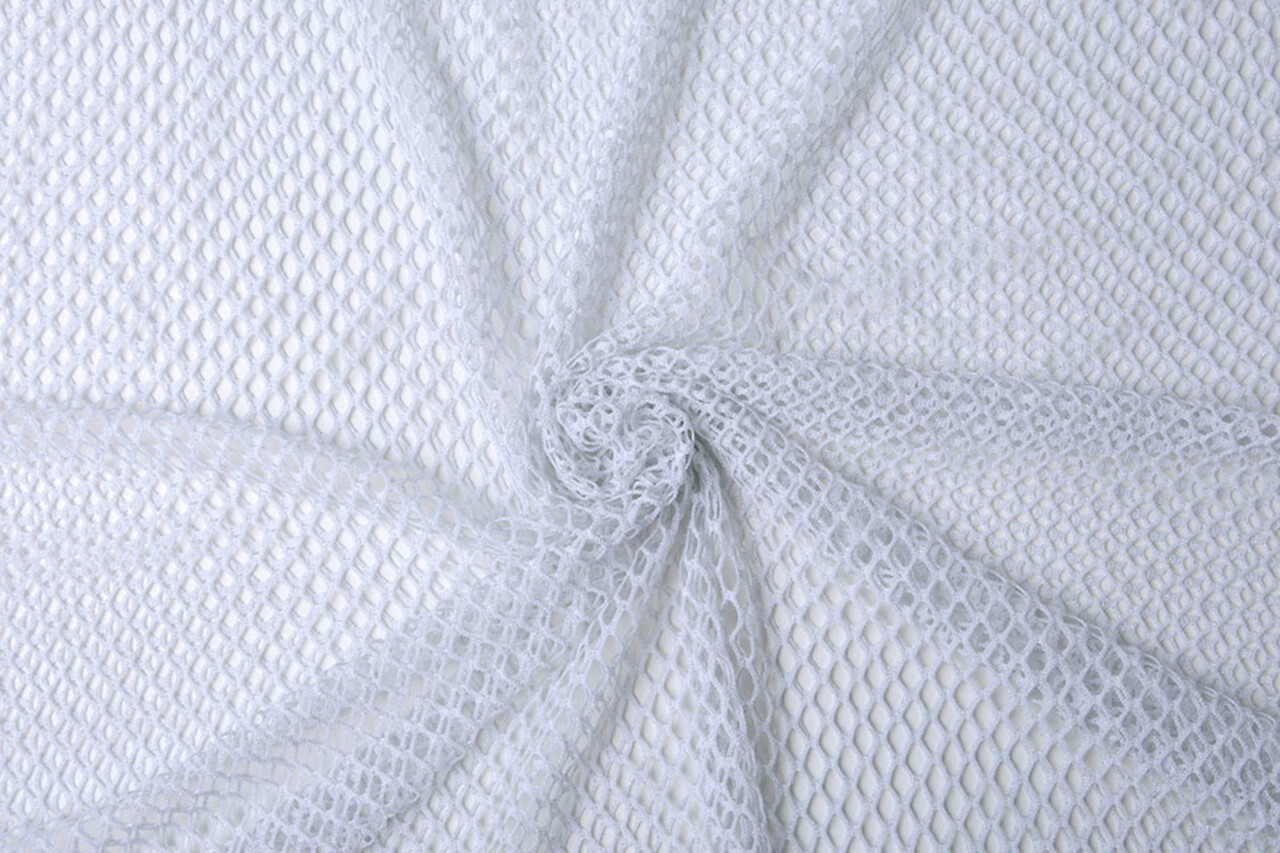 Jersey Rete Tessuto Glitter Bianco Jersey Rete Tessuto Glitter Bianco