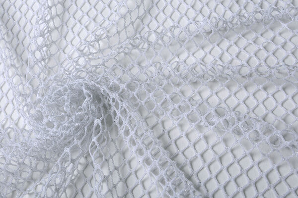 Jersey Gauze Fabric Glitter White