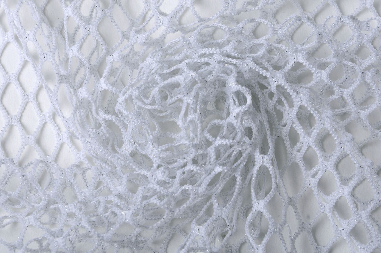 Jersey Gauze Fabric Glitter White
