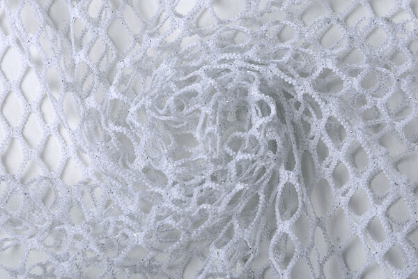 Jersey Rete Tessuto Glitter Bianco Jersey Rete Tessuto Glitter Bianco