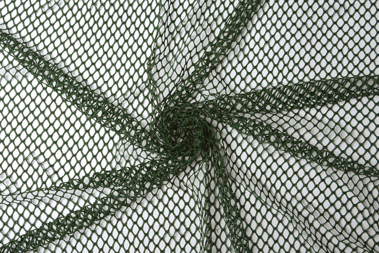 Jersey Rete Tessuto Glitter Verde Scuro Jersey Rete Tessuto Glitter Verde Scuro