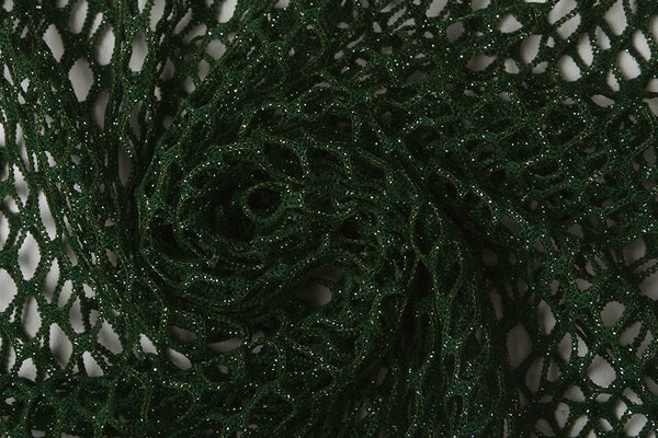 Jersey Gauze Fabric Glitter Dark Green
