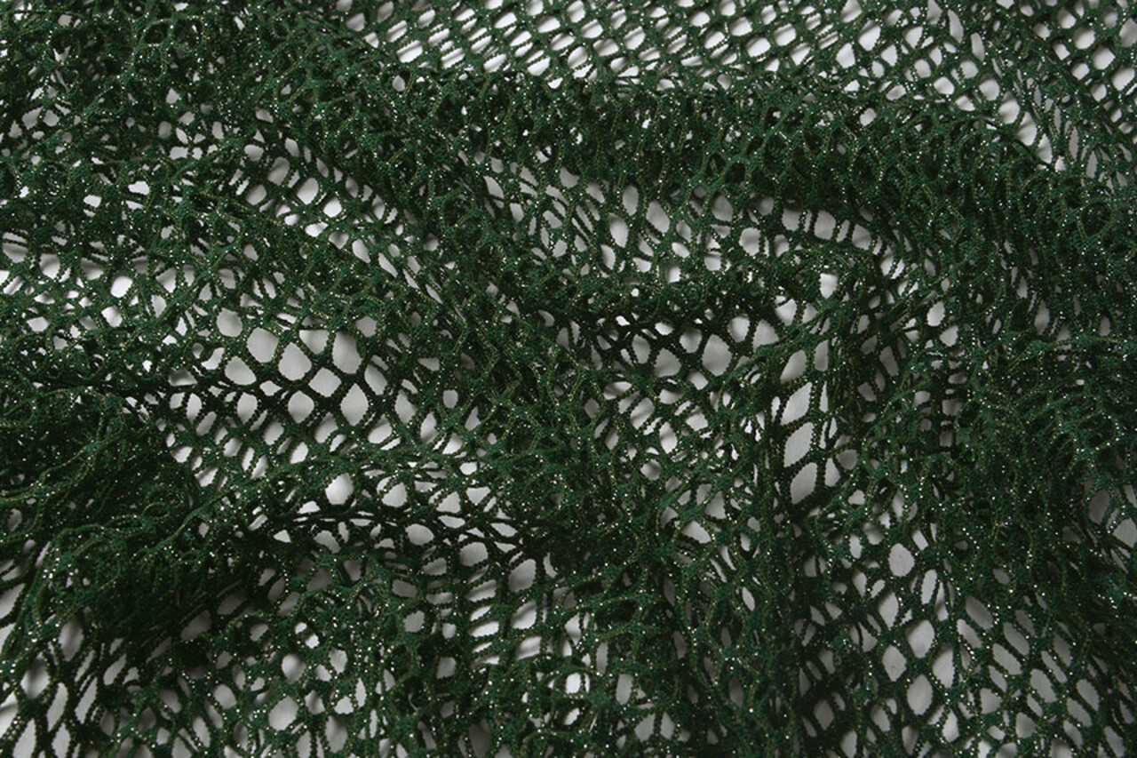 Jersey Rete Tessuto Glitter Verde Scuro Jersey Rete Tessuto Glitter Verde Scuro