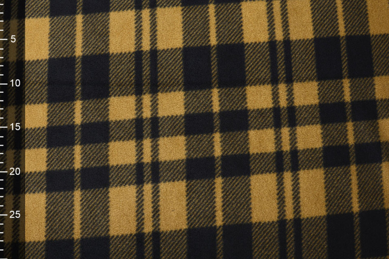 Oeko-Tex®  Estampada Polar a Cuadros Mostaza Marrón