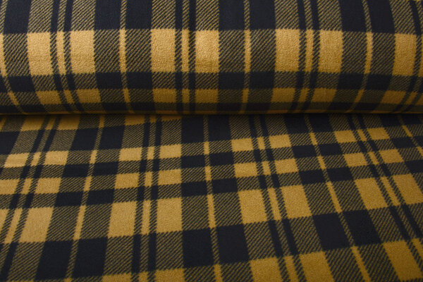 Oeko-Tex® Bedruckte Polar Kariert Senfbraun Oeko-Tex® Bedruckte Polar Kariert Senfbraun