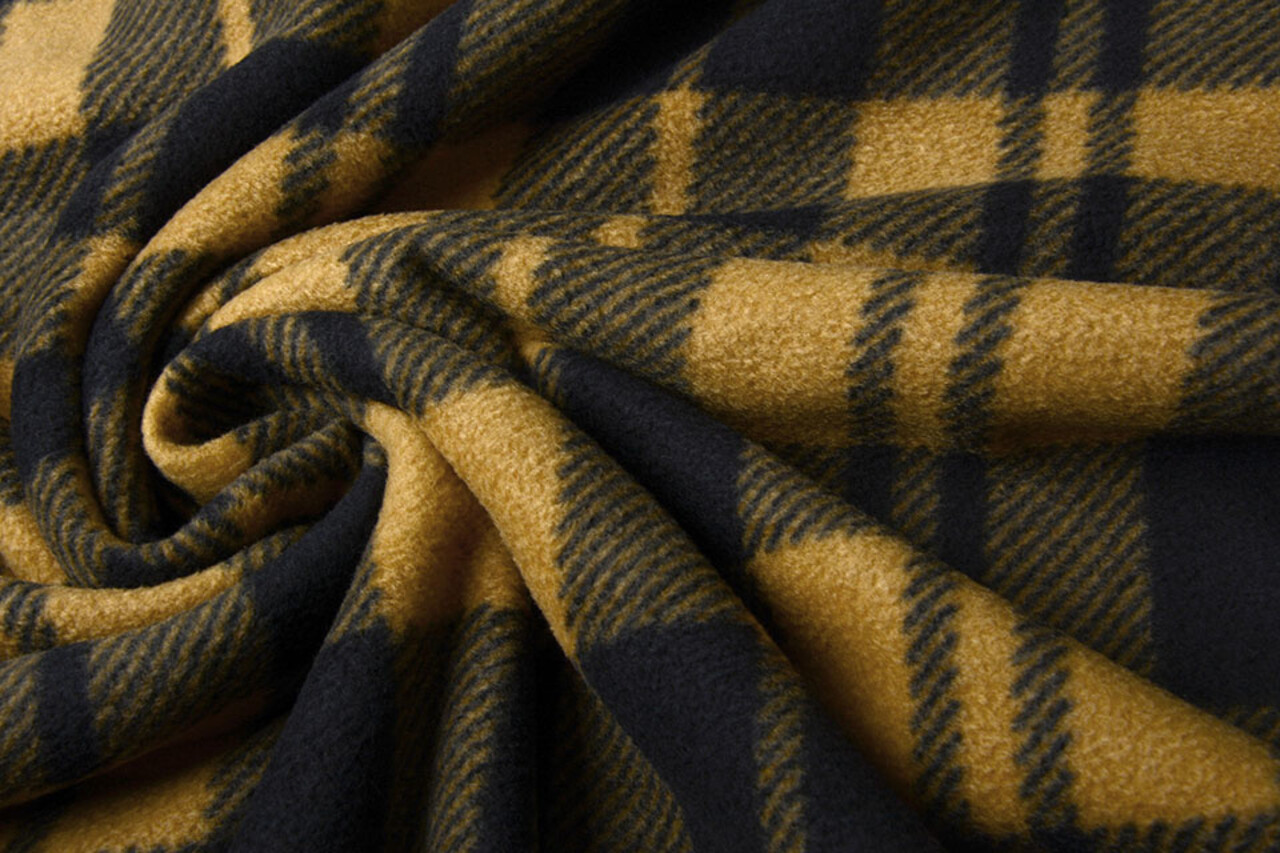 Oeko-Tex® Bedruckte Polar Kariert Senfbraun Oeko-Tex® Bedruckte Polar Kariert Senfbraun