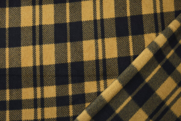 Oeko-Tex® Bedruckte Polar Kariert Senfbraun Oeko-Tex® Bedruckte Polar Kariert Senfbraun