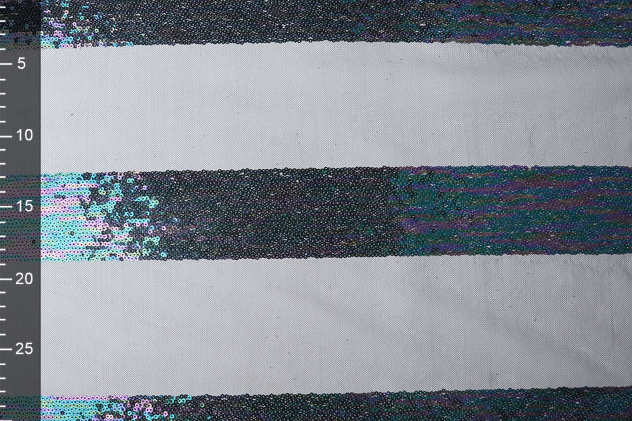 Netz Bestickt Pailletten Streifen Multi 1