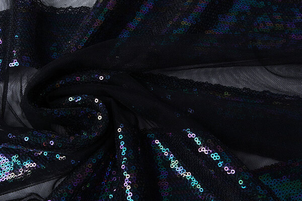 Mesh Geborduurd Pailletten Strepen Multi 1