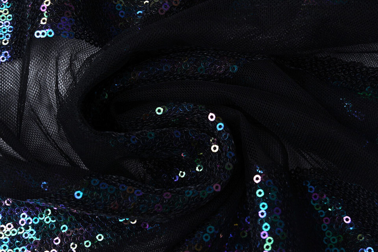 Mesh Ricamato Paillettes Righe Multicolore 1 Mesh Ricamato Paillettes Righe Multicolore 1