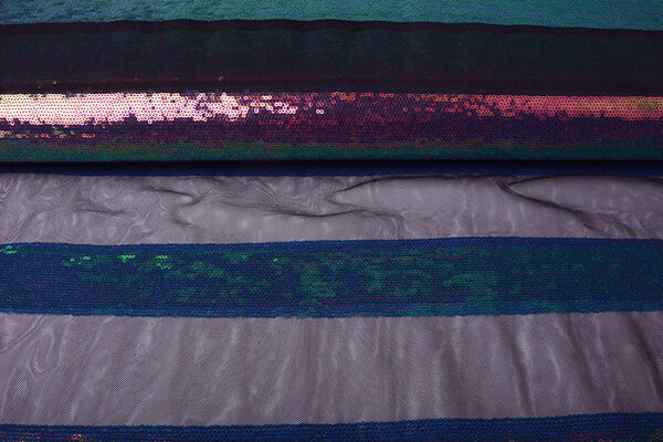 Mesh Embroidered  Sequins Stripes Multi 2