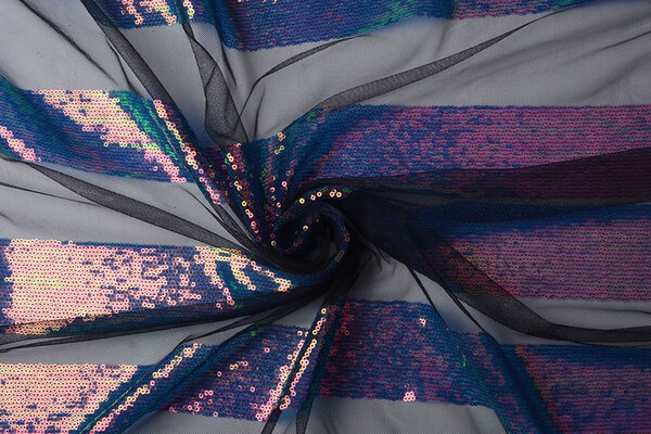 Mesh Embroidered  Sequins Stripes Multi 2