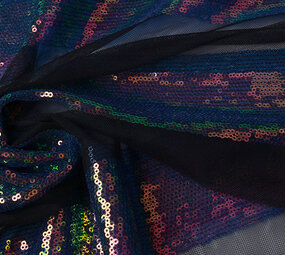 Mesh Ricamato Paillettes Righe Multicolore 2 Mesh Ricamato Paillettes Righe Multicolore 2