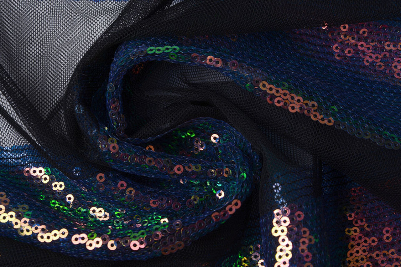 Mesh Embroidered  Sequins Stripes Multi 2