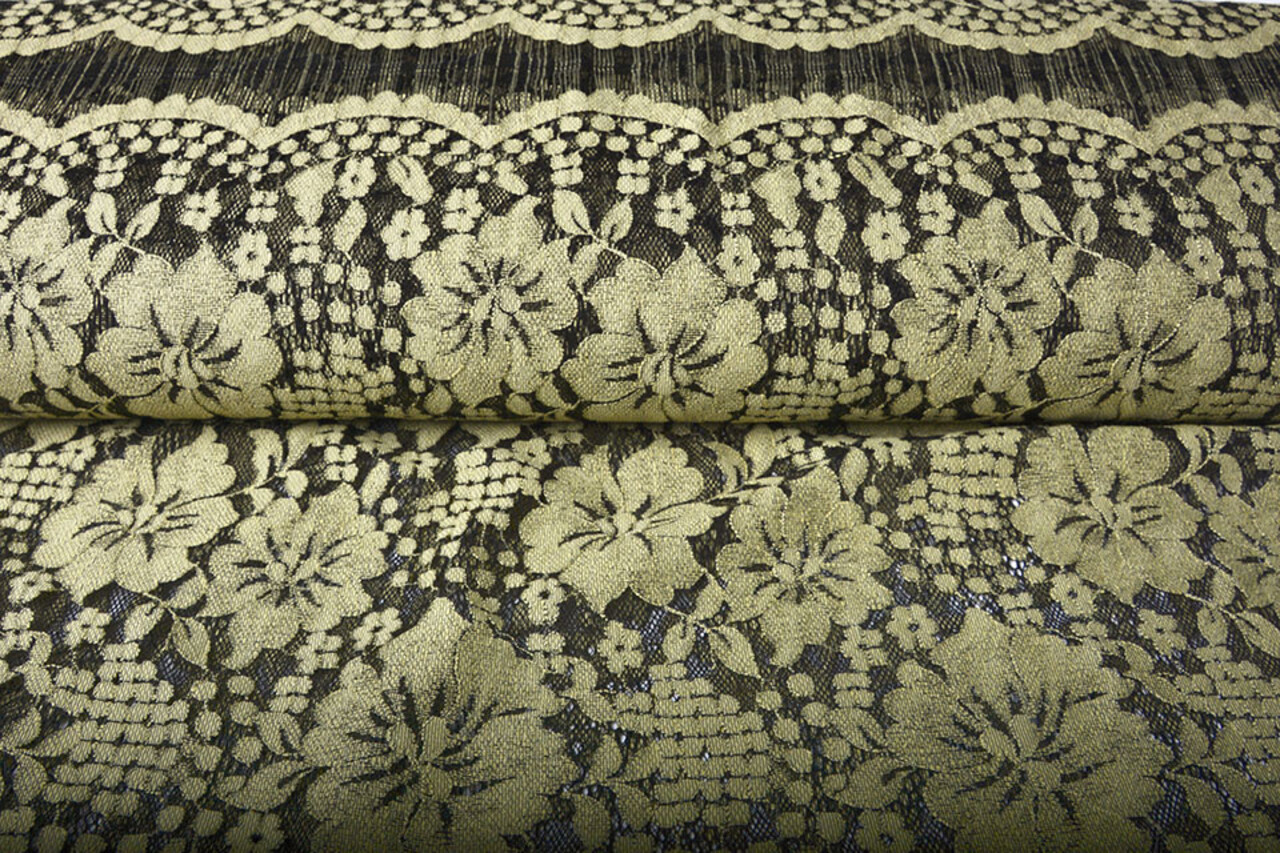 Panel Lace Flowers Luna Beige Green Panel Lace Flowers Luna Beige Green