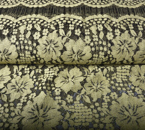 Panel Lace Flowers Luna Beige Green Panel Lace Flowers Luna Beige Green