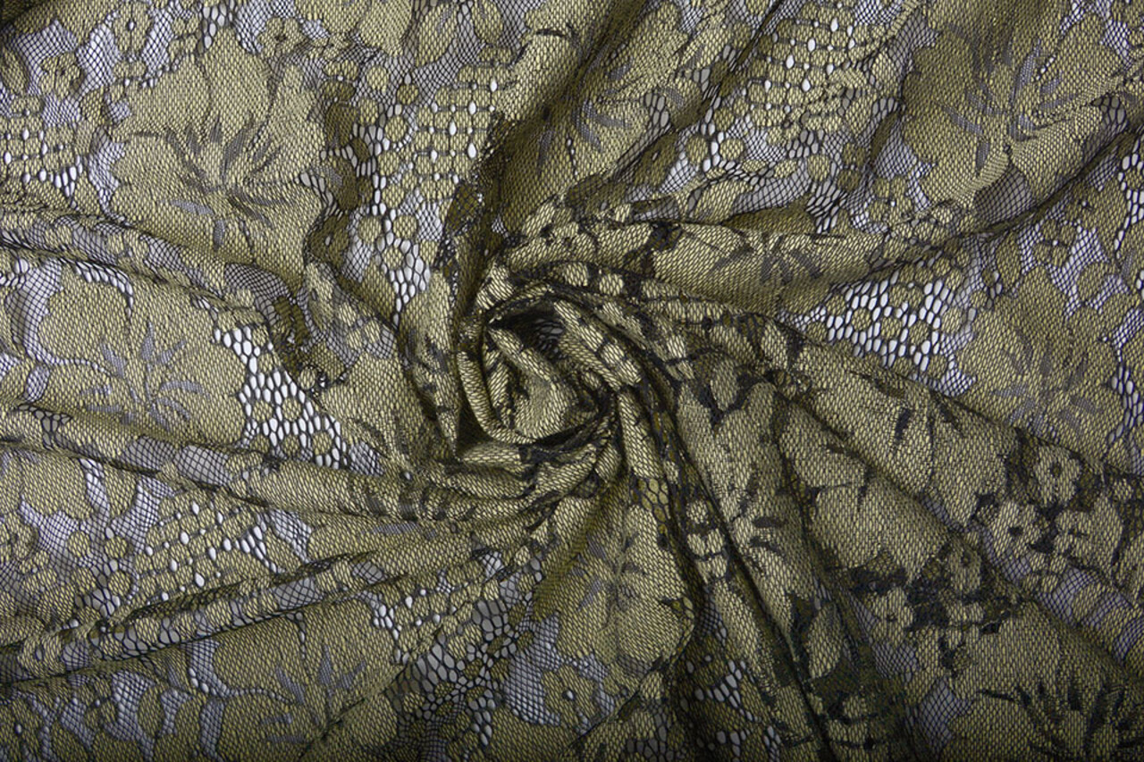 Panel Spitze Blumen Luna Beige Grün Panel Spitze Blumen Luna Beige Grün