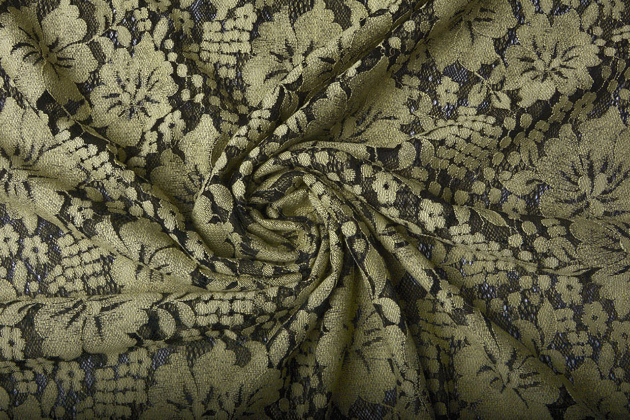 Panel Spitze Blumen Luna Beige Grün Panel Spitze Blumen Luna Beige Grün