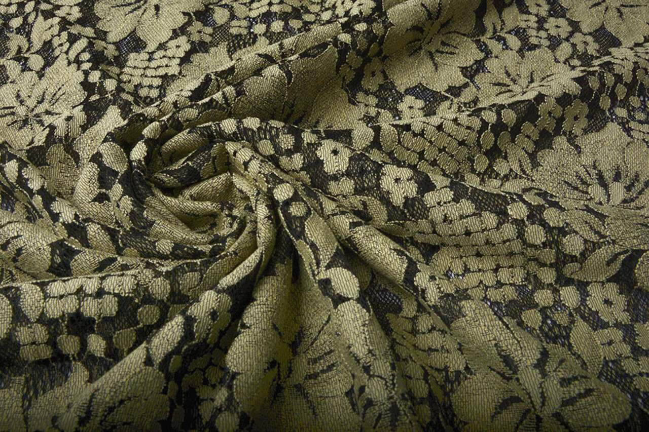 Panel Lace Flowers Luna Beige Green Panel Lace Flowers Luna Beige Green