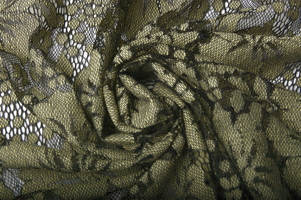 Panel Lace Flowers Luna Beige Green Panel Lace Flowers Luna Beige Green