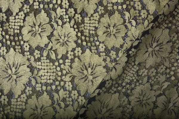Panel Encaje Flores Luna Beige Verde