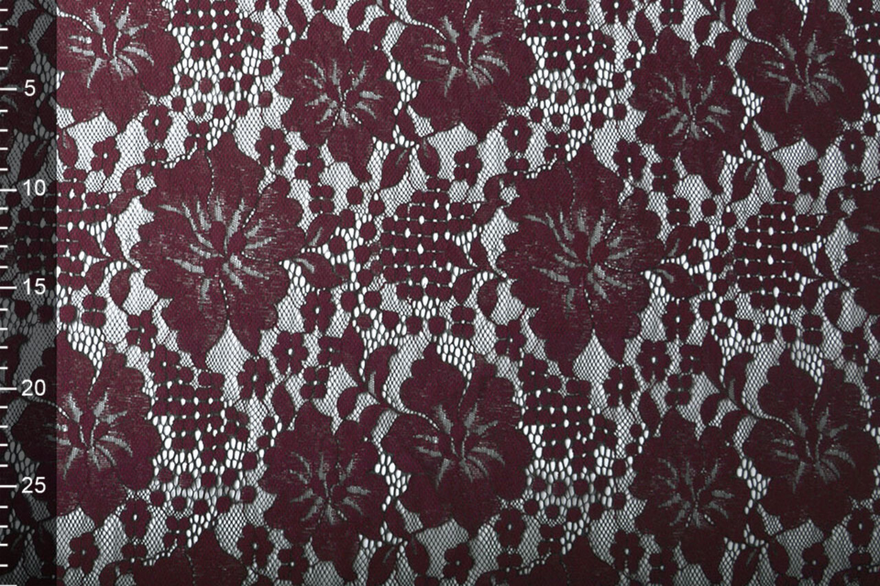 Panel Spitze Blumen Luna Bordeaux