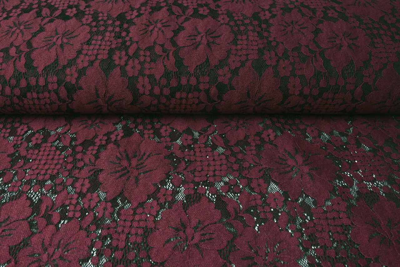 Panel Spitze Blumen Luna Bordeaux