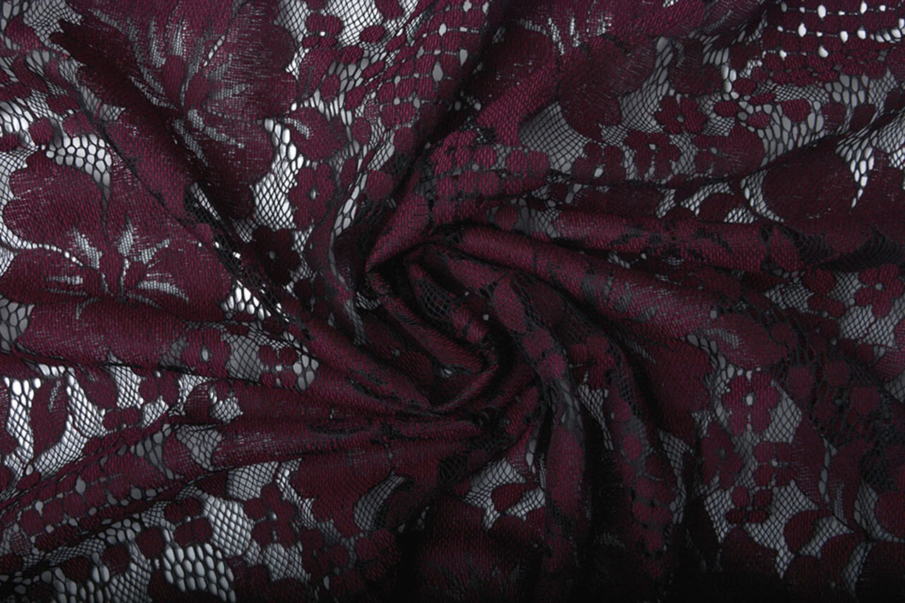 Panel Spitze Blumen Luna Bordeaux