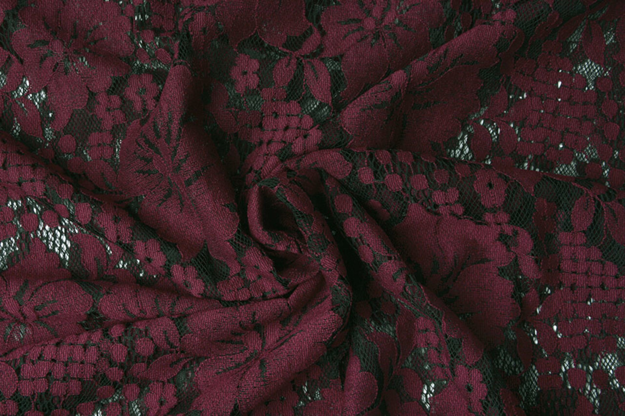 Paneel Pizzo Fiori Luna Bordeaux