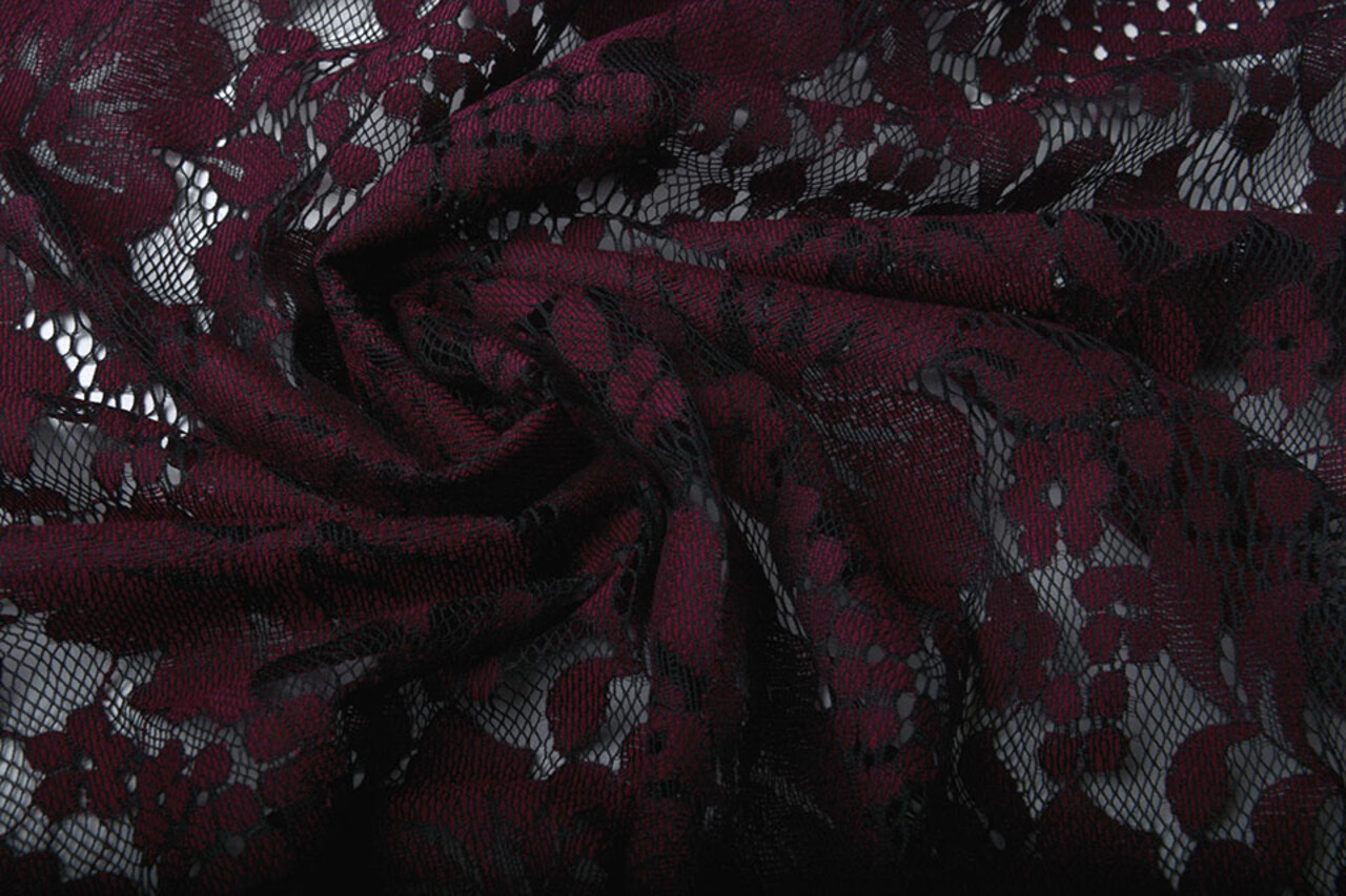 Panel Spitze Blumen Luna Bordeaux