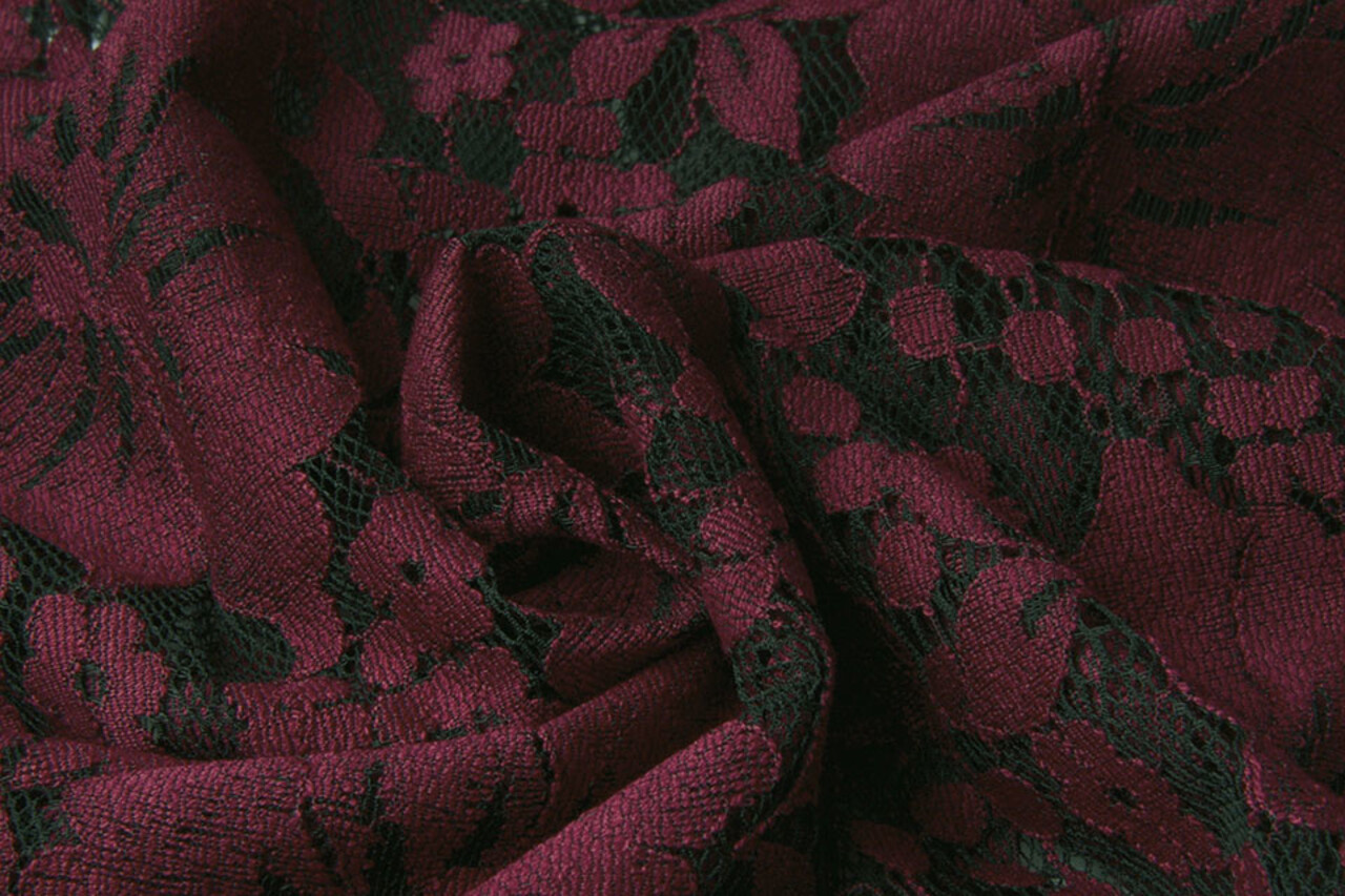 Paneel Kant Bloemen Luna Bordeaux