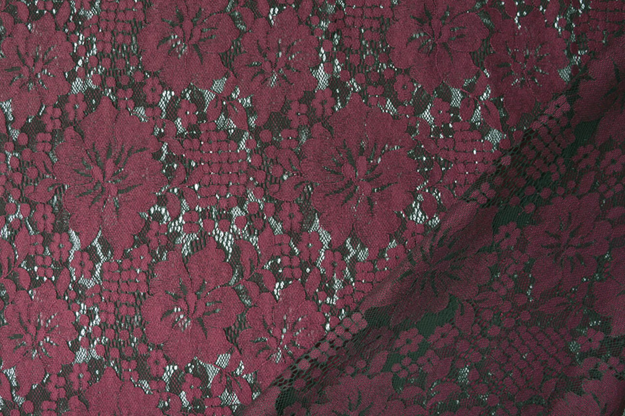 Panneau Dentelle Fleurs Luna Bordeaux Panneau Dentelle Fleurs Luna Bordeaux