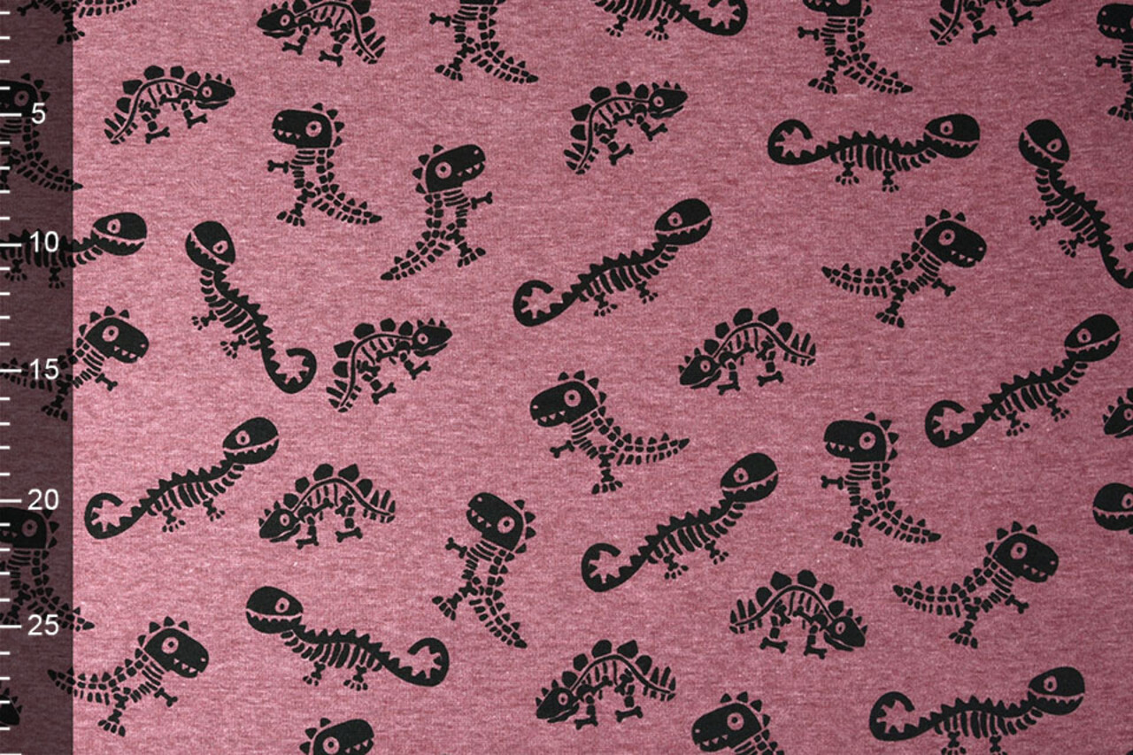 Sweatstoff Alpenfleece Dino Weinrot Melange