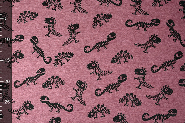 Sweatstoff Alpenfleece Dino Weinrot Melange