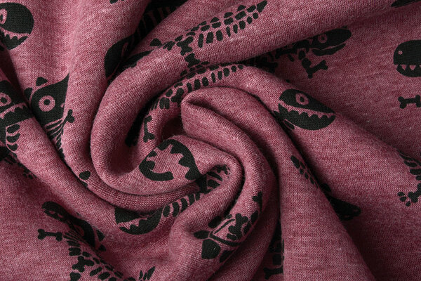 Sweatstoff Alpenfleece Dino Weinrot Melange
