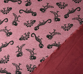 Sweatstoff Alpenfleece Dino Weinrot Melange