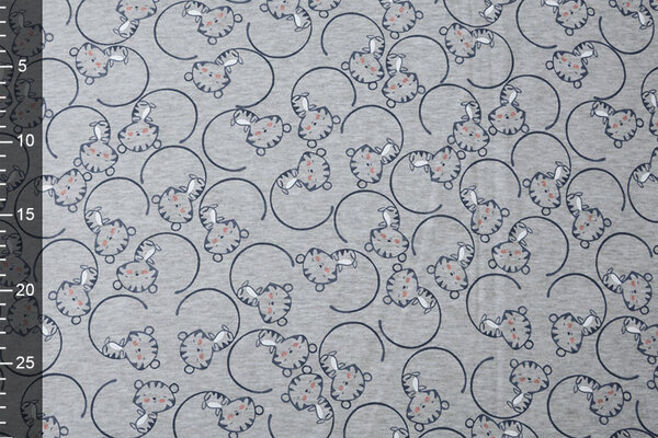 Sweatstoff Alpenfleece Löwenjunges Hellgrau Melange