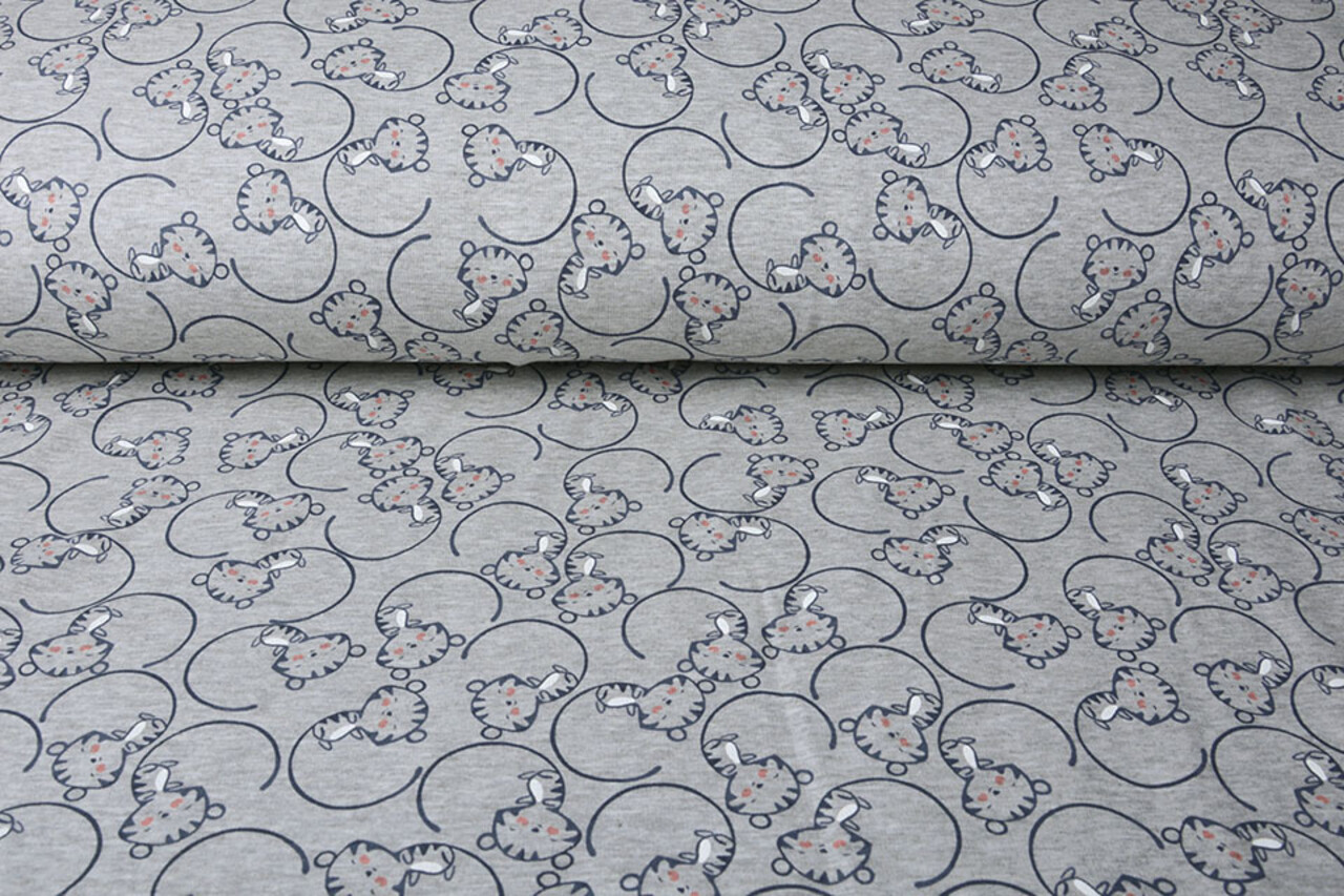 Sweatstoff Alpenfleece Löwenjunges Hellgrau Melange