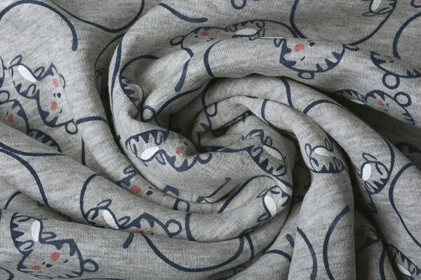 Sweatstoff Alpenfleece Löwenjunges Hellgrau Melange