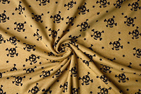 Tejido de Sudadera de Polar Alpino Doodskop Ocre Amarillo Jaspeado Tejido de Sudadera de Polar Alpino Doodskop Ocre Amarillo Jaspeado