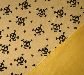 Tejido de Sudadera de Polar Alpino Doodskop Ocre Amarillo Jaspeado Tejido de Sudadera de Polar Alpino Doodskop Ocre Amarillo Jaspeado