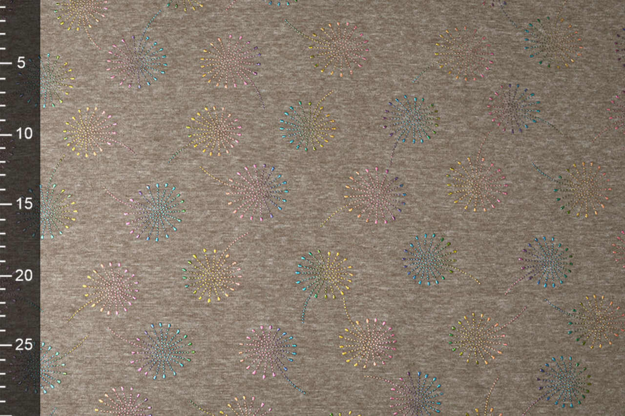 Sweatstoff Alpenfleece Löwenzahn Fallen Taupe Melange