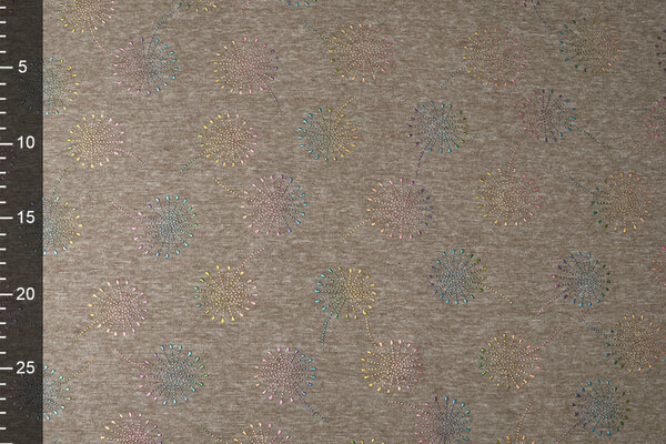 Sweatstoff Alpenfleece Löwenzahn Fallen Taupe Melange